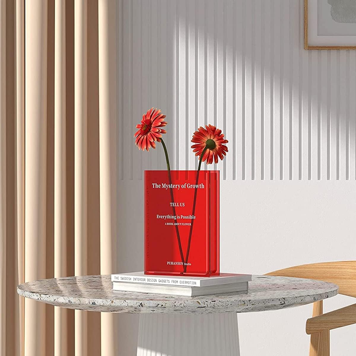 Aesthetic Book Vase for Flowers